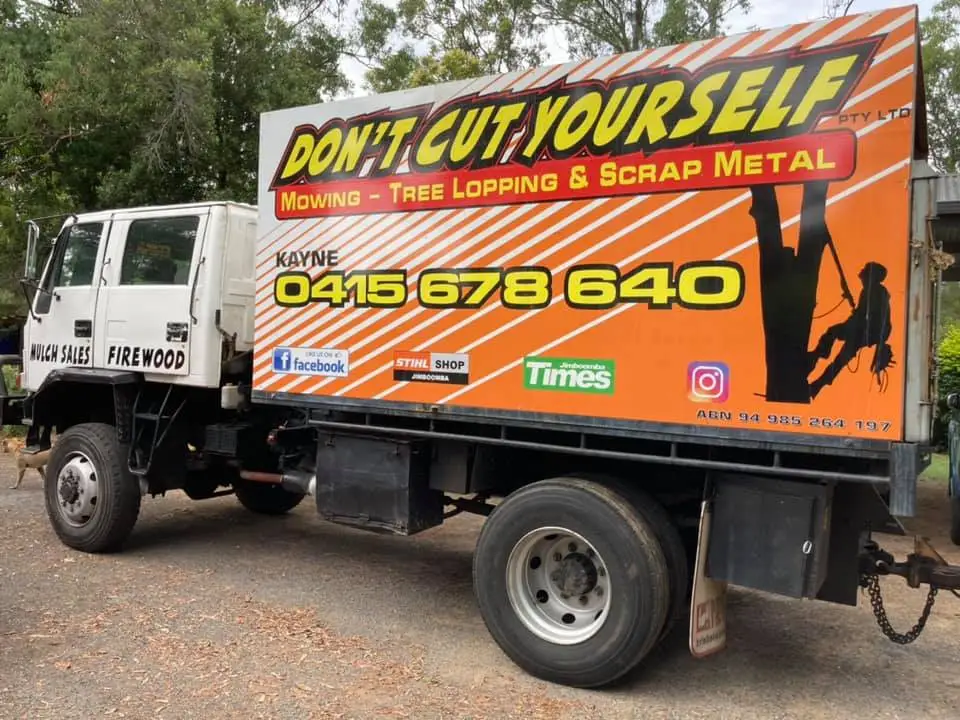 dont cut yourself tree services truck